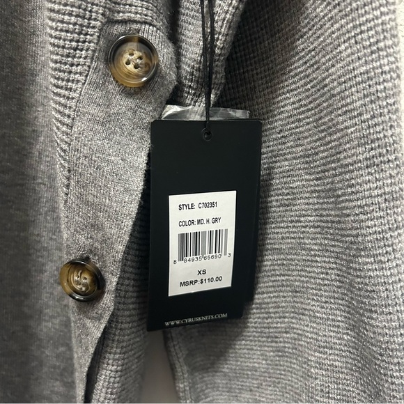 Cyrus Grey Open Cardigan Sweater with Button Sides NWT XS - Picture 5 of 7